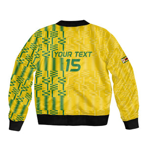 Custom Zimbabwe Football Bomber Jacket Come On Warriors - Kente Pattern - African Pride