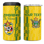 Custom Zimbabwe Football 4 in 1 Can Cooler Tumbler Come On Warriors - Kente Pattern - African Pride