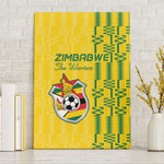 Zimbabwe Football Canvas Wall Art Come On Warriors - Kente Pattern - African Pride