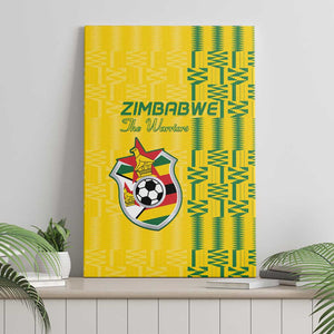 Zimbabwe Football Canvas Wall Art Come On Warriors - Kente Pattern - African Pride