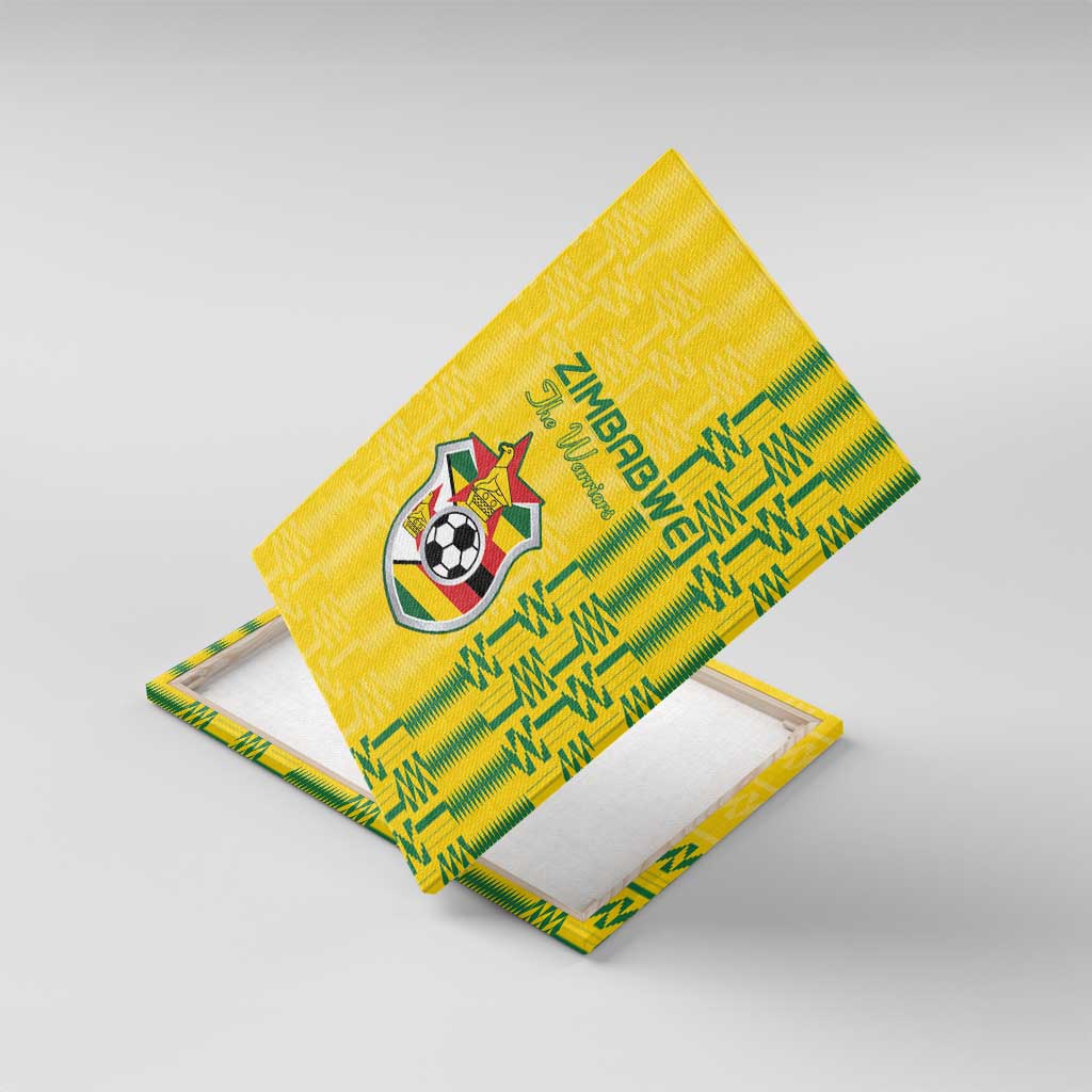 Zimbabwe Football Canvas Wall Art Come On Warriors - Kente Pattern - African Pride