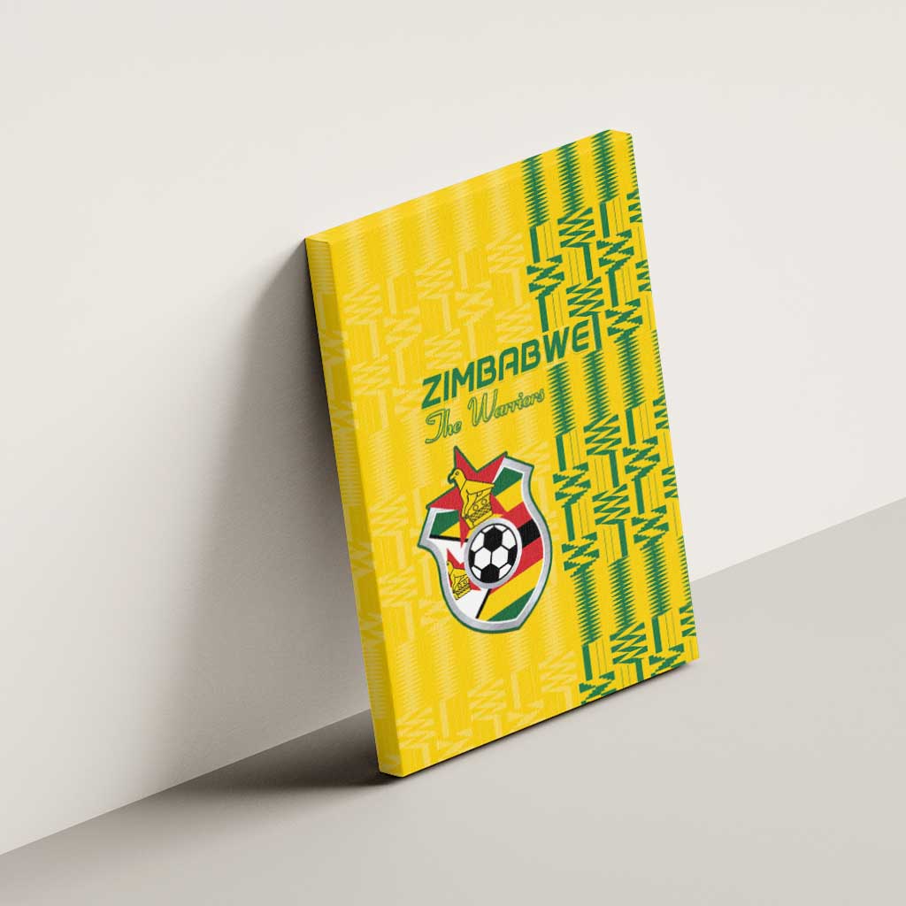 Zimbabwe Football Canvas Wall Art Come On Warriors - Kente Pattern - African Pride