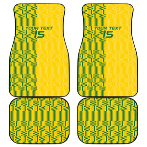 Custom Zimbabwe Football Car Mats Come On Warriors - Kente Pattern - African Pride