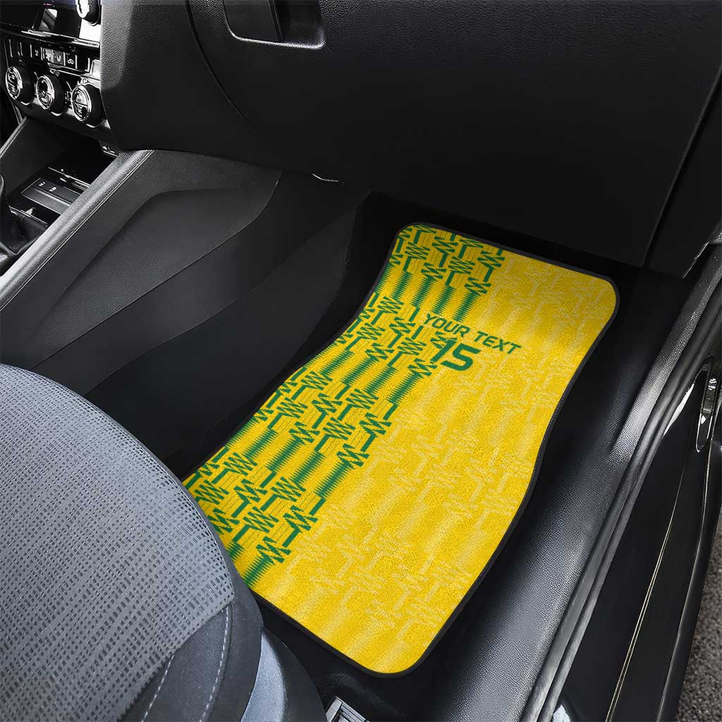 Custom Zimbabwe Football Car Mats Come On Warriors - Kente Pattern - African Pride