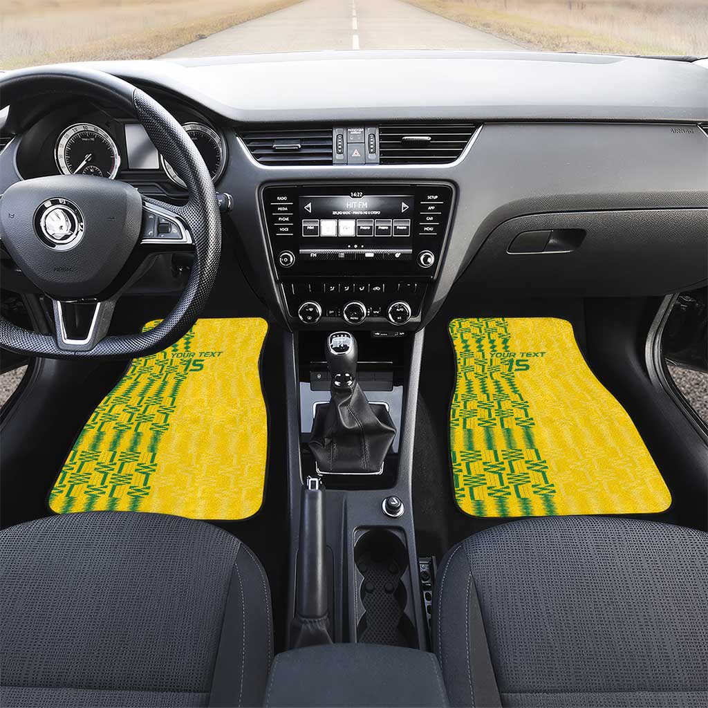 Custom Zimbabwe Football Car Mats Come On Warriors - Kente Pattern - African Pride
