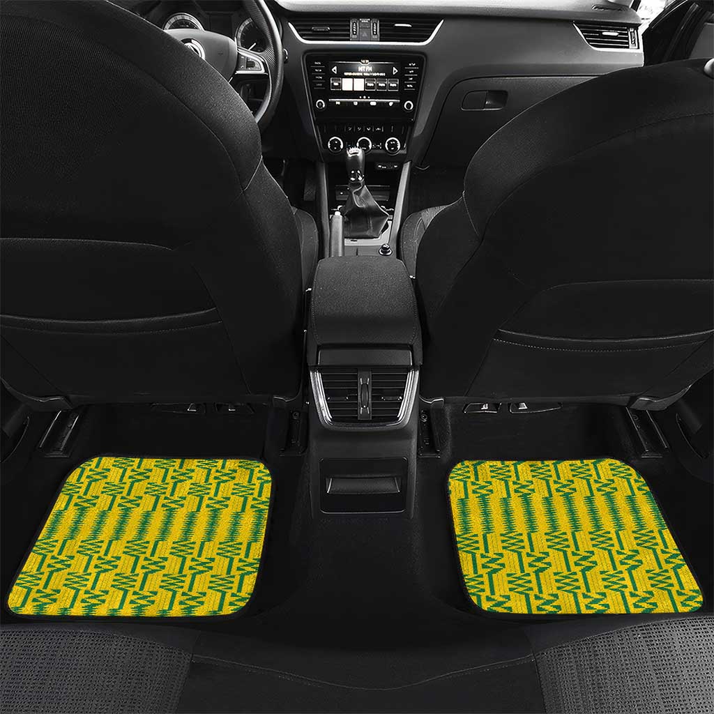 Custom Zimbabwe Football Car Mats Come On Warriors - Kente Pattern - African Pride