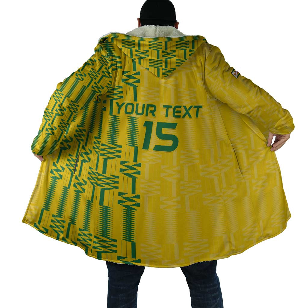 Custom Zimbabwe Football Cloak Come On Warriors - Kente Pattern - African Pride