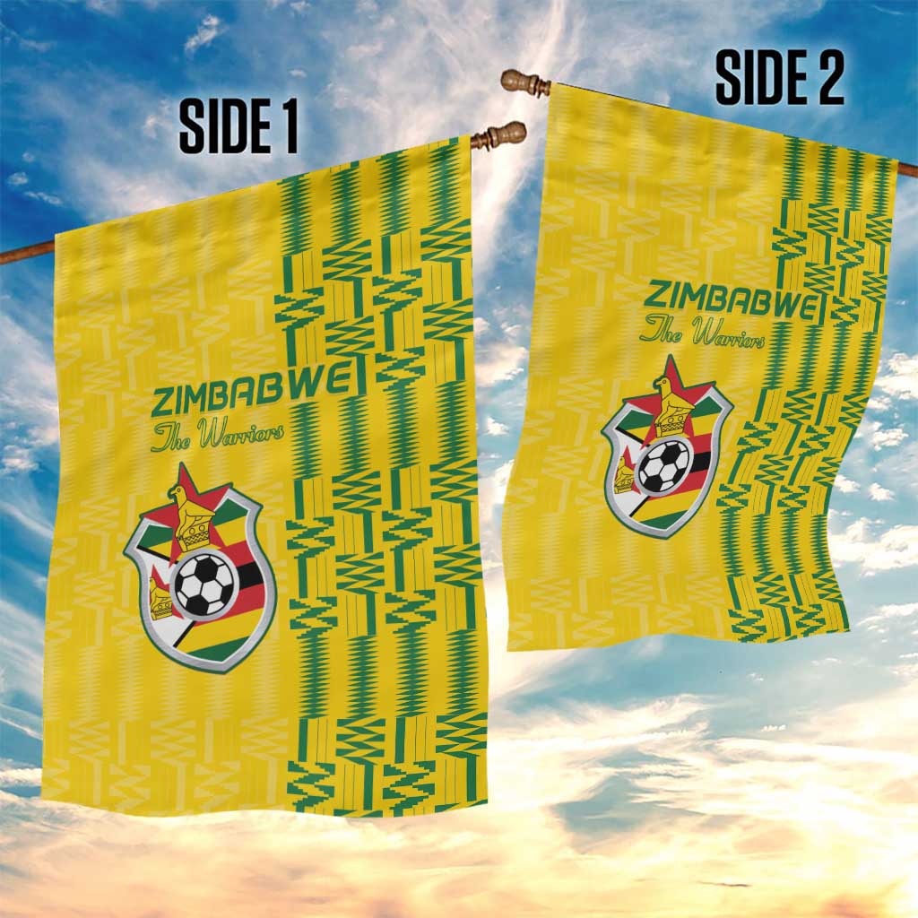 Zimbabwe Football Garden Flag Come On Warriors - Kente Pattern - African Pride