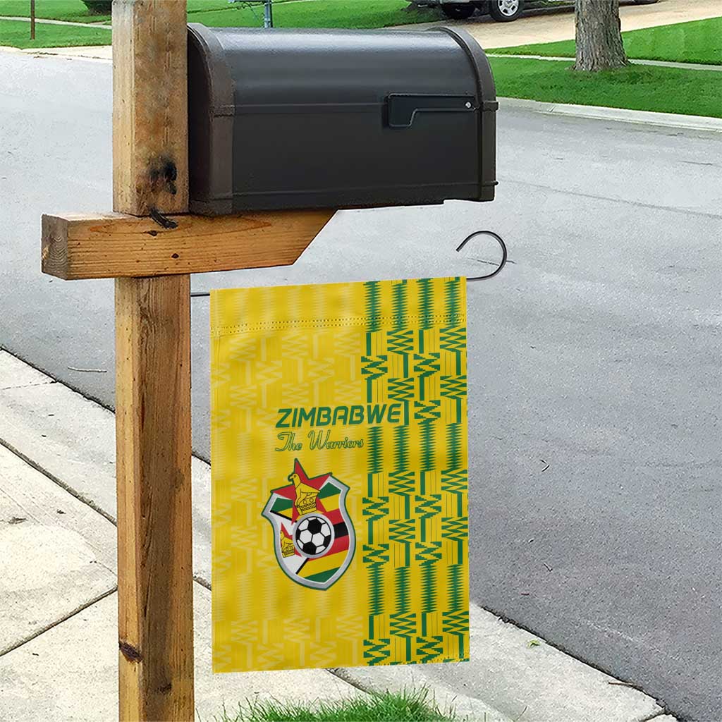 Zimbabwe Football Garden Flag Come On Warriors - Kente Pattern - African Pride