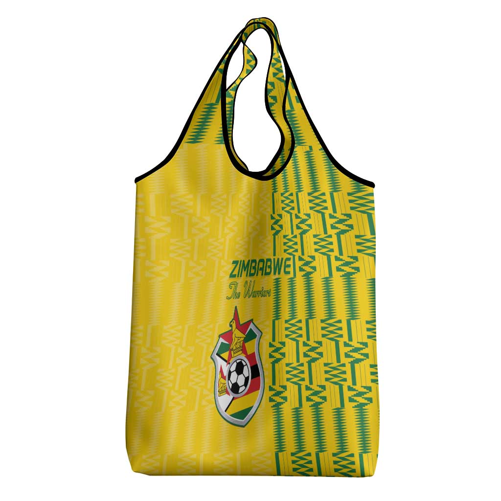 Zimbabwe Football Grocery Bag Come On Warriors - Kente Pattern - African Pride