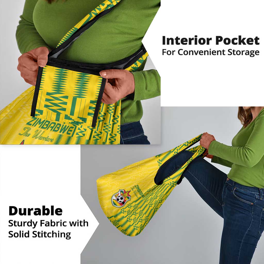 Zimbabwe Football Grocery Bag Come On Warriors - Kente Pattern - African Pride