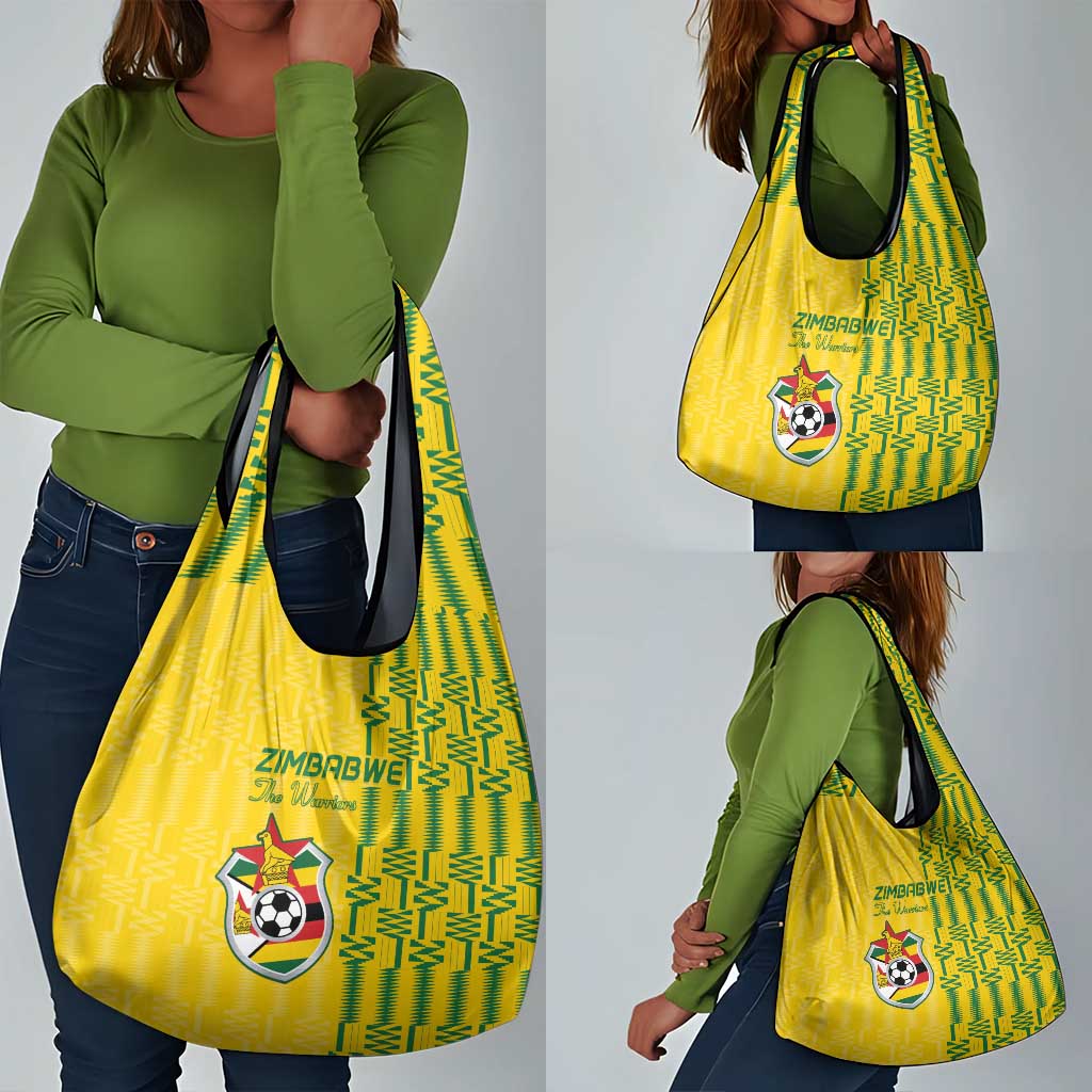 Zimbabwe Football Grocery Bag Come On Warriors - Kente Pattern - African Pride