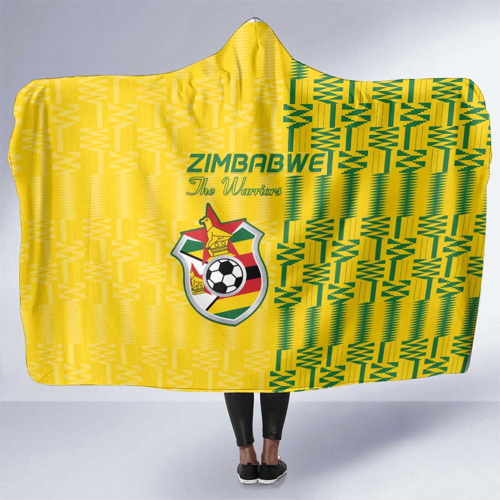 Zimbabwe Football Hooded Blanket Come On Warriors - Kente Pattern - African Pride