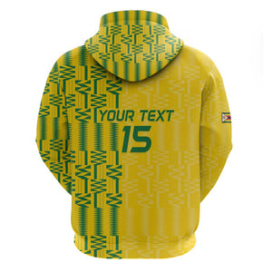 Custom Zimbabwe Football Hoodie Come On Warriors - Kente Pattern - African Pride