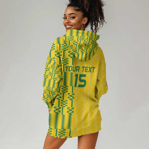 Custom Zimbabwe Football Hoodie Dress Come On Warriors - Kente Pattern - African Pride