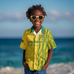 Custom Zimbabwe Football Kid Hawaiian Shirt Come On Warriors - Kente Pattern - African Pride