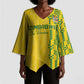 Custom Zimbabwe Football Kimono Sleeve Blouse Come On Warriors - Kente Pattern - African Pride
