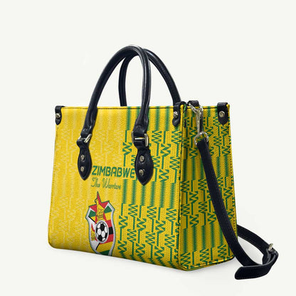 Zimbabwe Football Leather Bag Come On Warriors - Kente Pattern - African Pride