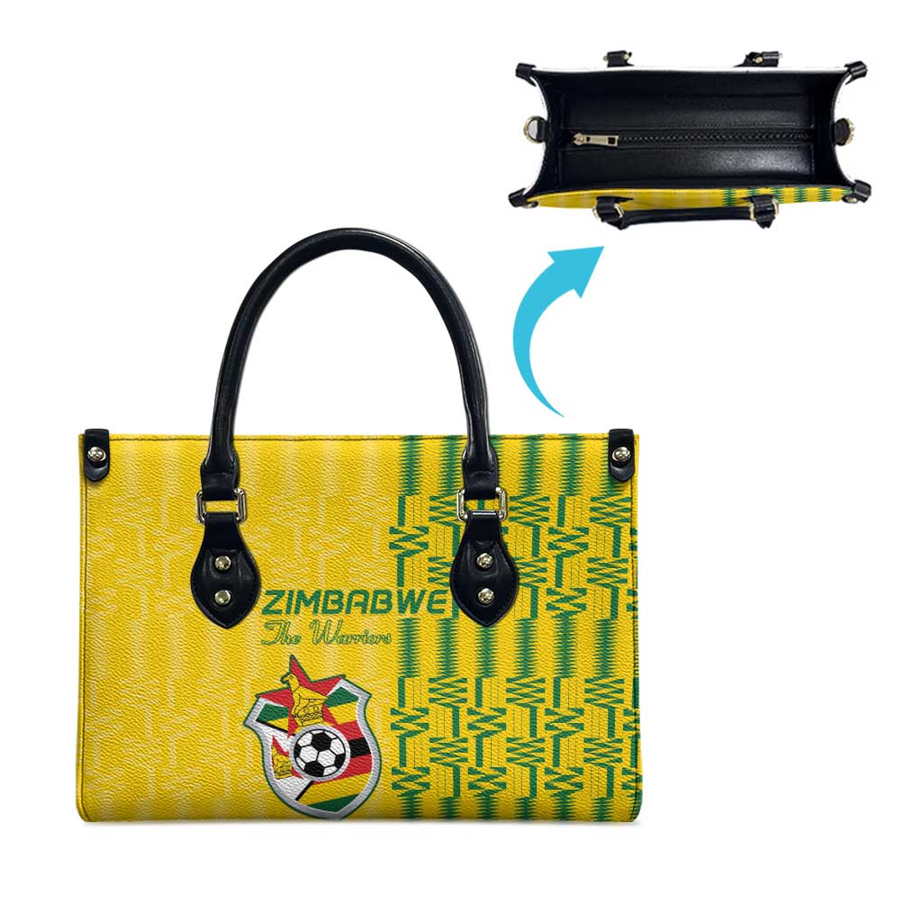 Zimbabwe Football Leather Bag Come On Warriors - Kente Pattern - African Pride
