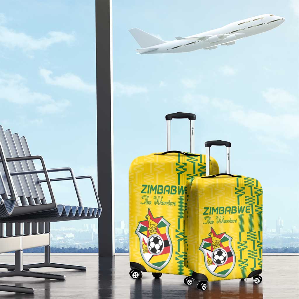 Zimbabwe Football Luggage Cover Come On Warriors - Kente Pattern - African Pride