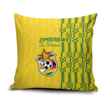 Zimbabwe Football Pillow Cover Come On Warriors - Kente Pattern - African Pride