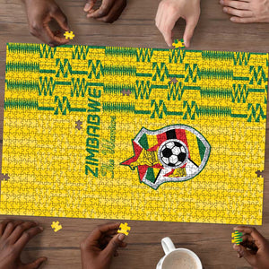 Zimbabwe Football Puzzle Come On Warriors - Kente Pattern - African Pride