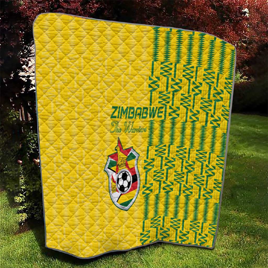 Zimbabwe Football Quilt Come On Warriors - Kente Pattern - African Pride