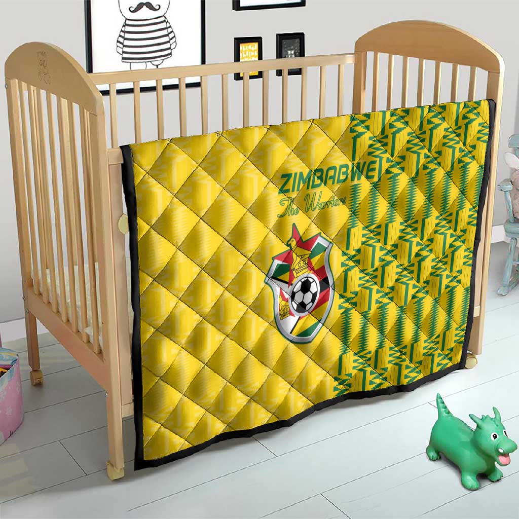 Zimbabwe Football Quilt Come On Warriors - Kente Pattern - African Pride