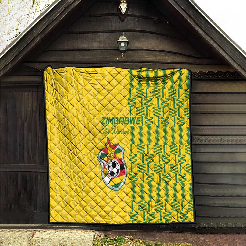 Zimbabwe Football Quilt Come On Warriors - Kente Pattern - African Pride