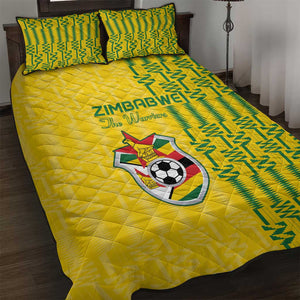 Zimbabwe Football Quilt Bed Set Come On Warriors - Kente Pattern - African Pride