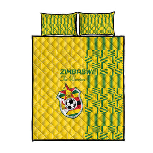 Zimbabwe Football Quilt Bed Set Come On Warriors - Kente Pattern - African Pride