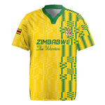 Custom Zimbabwe Football Rugby Jersey Come On Warriors - Kente Pattern - African Pride