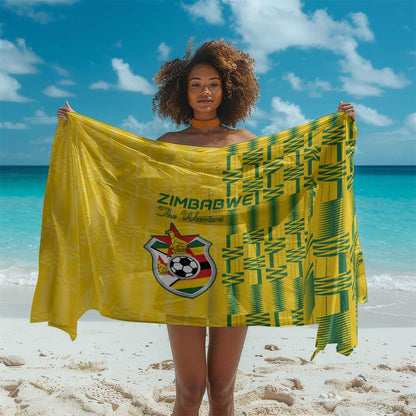 Zimbabwe Football Sarong Come On Warriors - Kente Pattern - African Pride