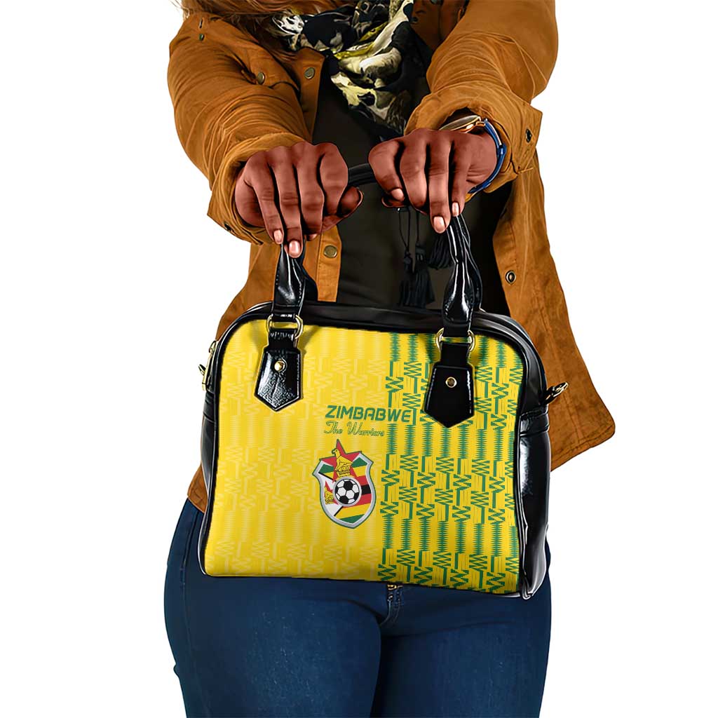 Zimbabwe Football Shoulder Handbag Come On Warriors - Kente Pattern - African Pride