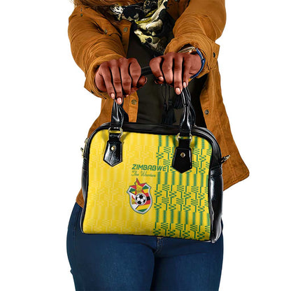 Zimbabwe Football Shoulder Handbag Come On Warriors - Kente Pattern - African Pride