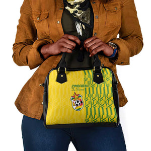 Zimbabwe Football Shoulder Handbag Come On Warriors - Kente Pattern - African Pride