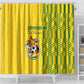 Zimbabwe Football Shower Curtain Come On Warriors - Kente Pattern - African Pride