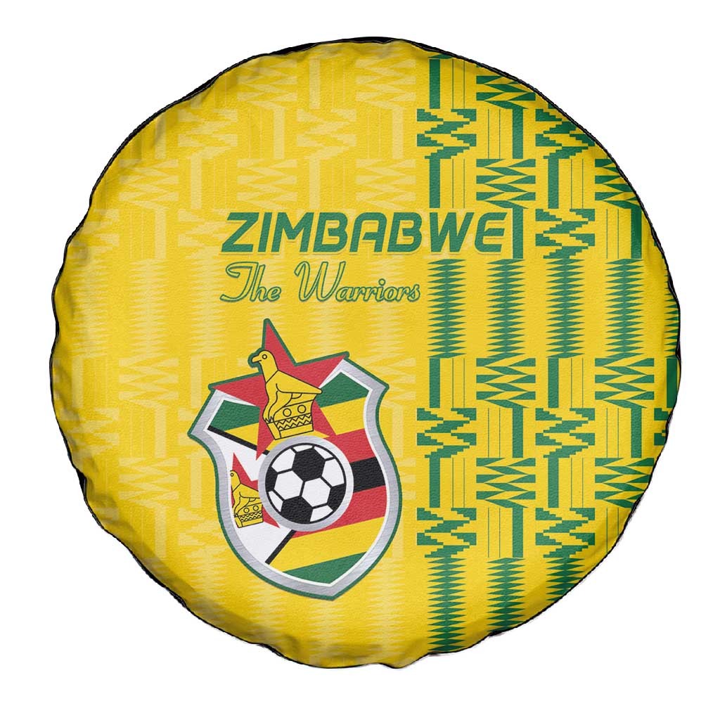 Zimbabwe Football Spare Tire Cover Come On Warriors - Kente Pattern - African Pride