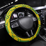 Zimbabwe Football Steering Wheel Cover Come On Warriors - Kente Pattern - African Pride
