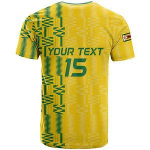 Custom Zimbabwe Football T shirt Come On Warriors - Kente Pattern - African Pride