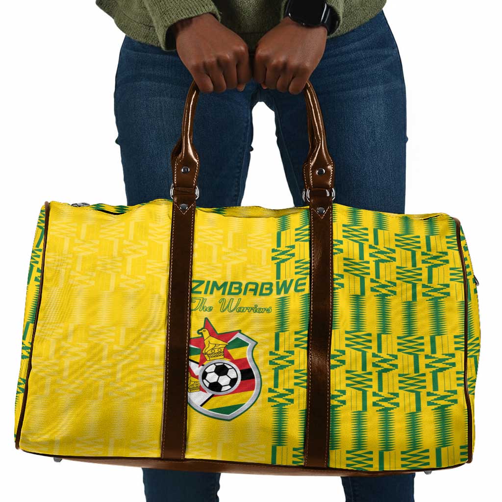 Zimbabwe Football Travel Bag Come On Warriors - Kente Pattern - African Pride