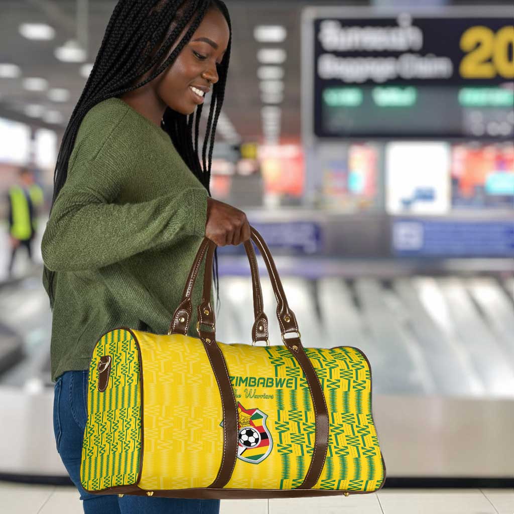 Zimbabwe Football Travel Bag Come On Warriors - Kente Pattern - African Pride