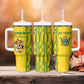 Custom Zimbabwe Football Tumbler With Handle Come On Warriors - Kente Pattern - African Pride