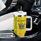 Custom Zimbabwe Football Tumbler With Handle Come On Warriors - Kente Pattern - African Pride