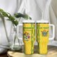 Custom Zimbabwe Football Tumbler With Handle Come On Warriors - Kente Pattern - African Pride