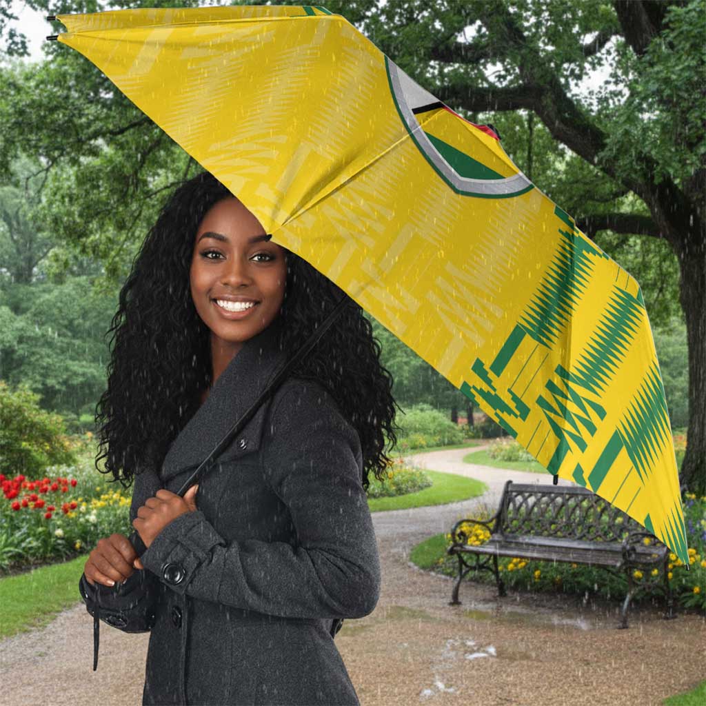 Zimbabwe Football Umbrella Come On Warriors - Kente Pattern - African Pride