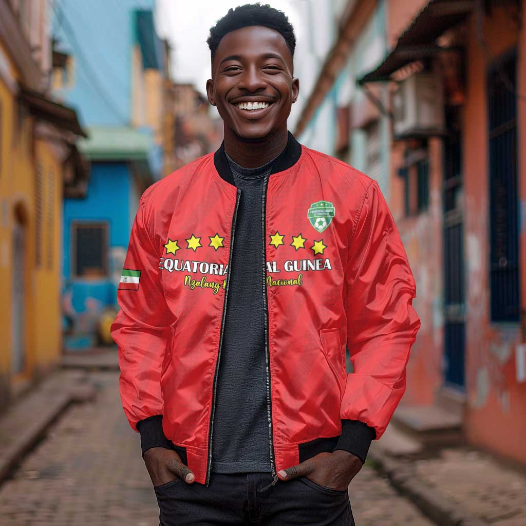 Custom Equatorial Guinea Football Bomber Jacket Go Nzalang Nacional Go - African Pride