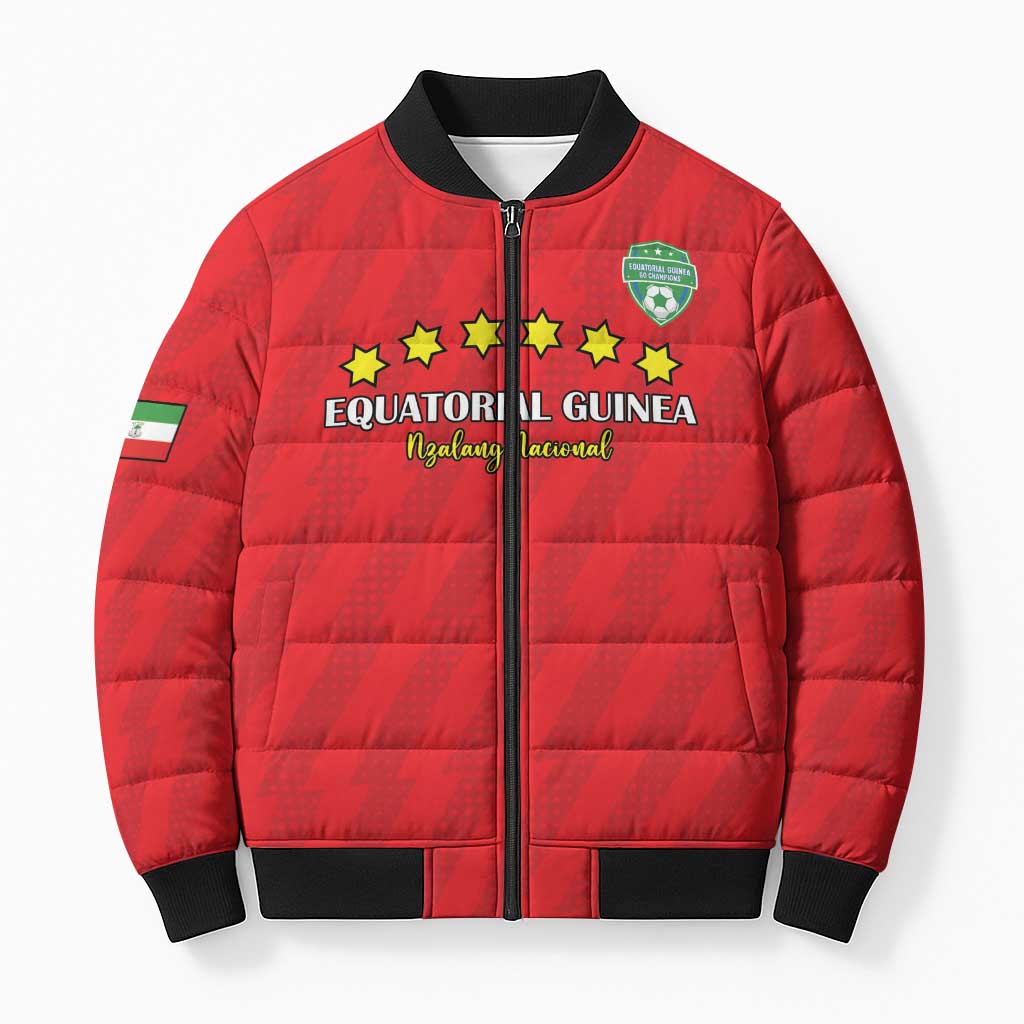 Custom Equatorial Guinea Football Bomber Puffer Jacket Go Nzalang Nacional Go - African Pride