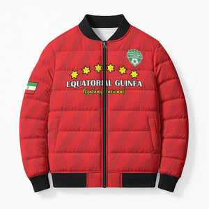 Custom Equatorial Guinea Football Bomber Puffer Jacket Go Nzalang Nacional Go - African Pride