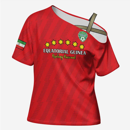 Custom Equatorial Guinea Football Cross Shoulder Shirt Go Nzalang Nacional Go - African Pride